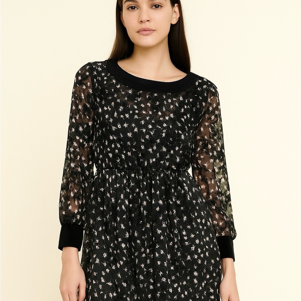 Elegant Black Floral Dress